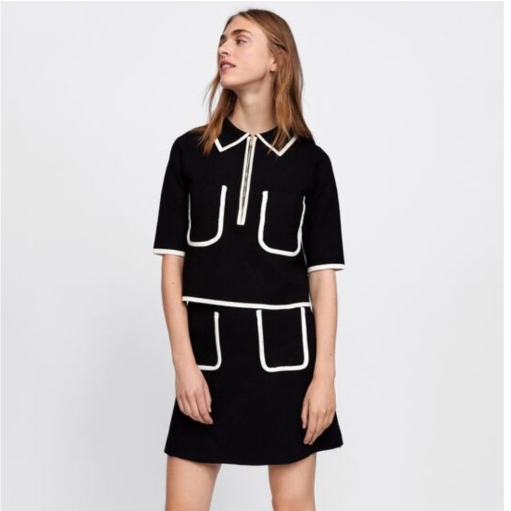 Zara black knit skirt